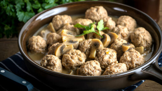 Creamy Swedish Meatballs with Mushrooms Recipe