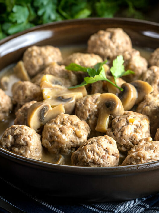 Creamy Swedish Meatballs with Mushrooms Recipe