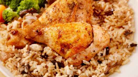 Chicken Legs with Mushroom Rice Recipe