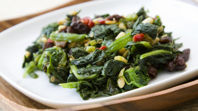 Escarole with Raisins and Pine Nuts Recipe