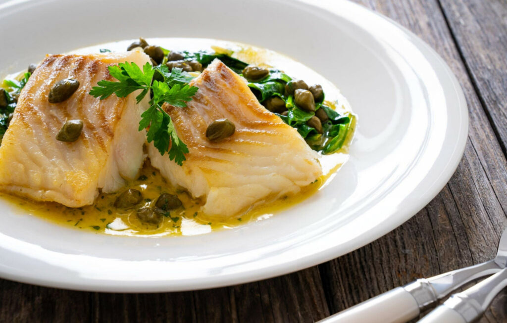 Baked Fish with Butter-Caper Sauce Recipe
