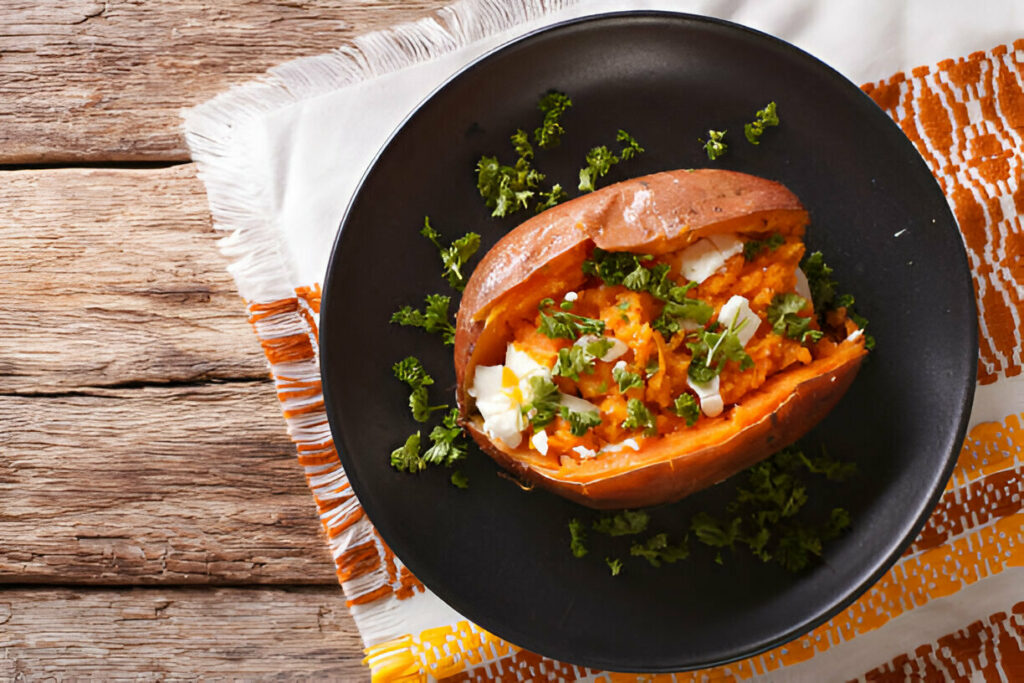 Stuffed Feta Sweet Potatoes Recipe