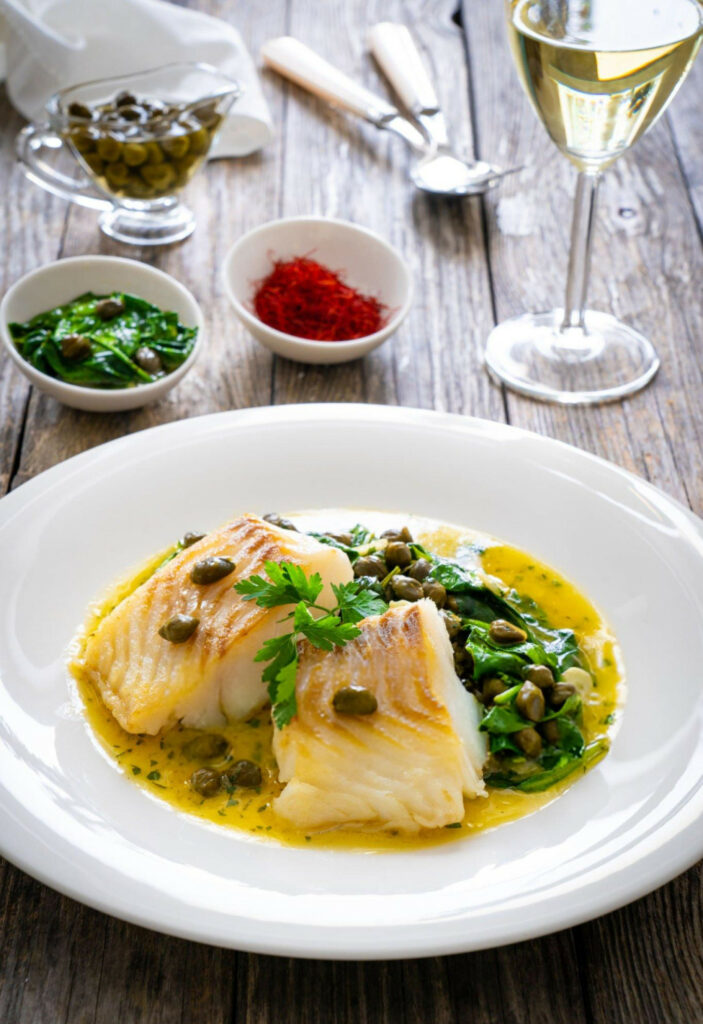 Baked Fish with Butter-Caper Sauce Recipe