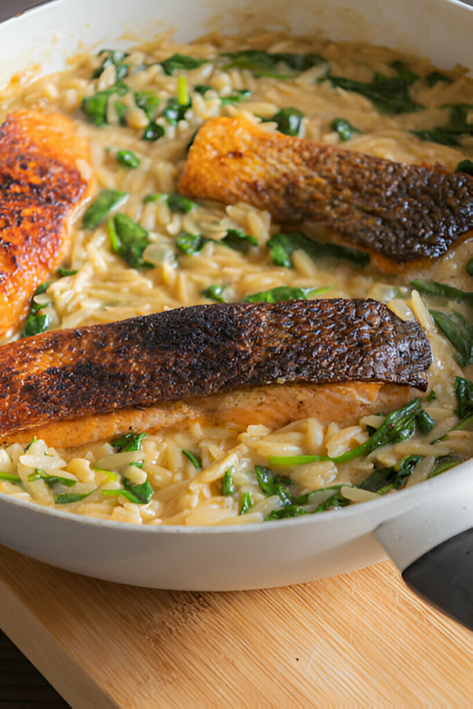 Parmesan Orzo and Salmon Recipe