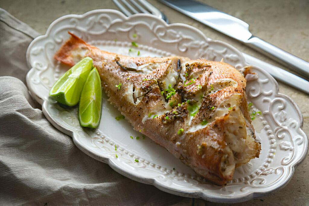 Baked Sea Bass with Herbs and Lime Recipe