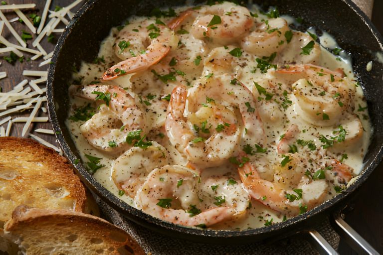 Creamy Parmesan Shrimp Pasta Recipe