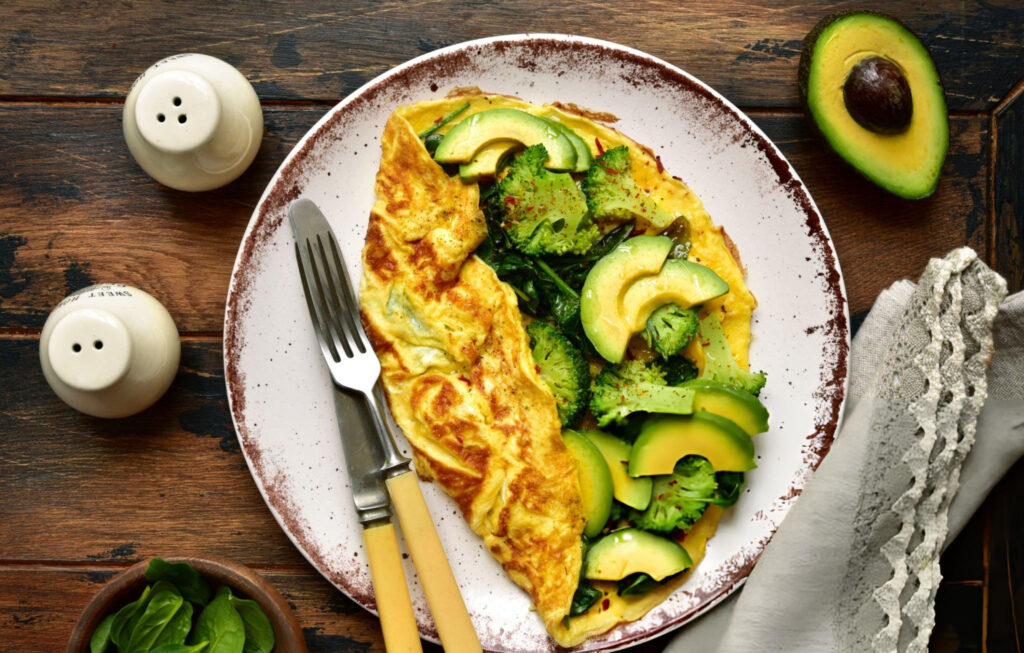 Omelette Stuffed with Green Vegetables Recipe
