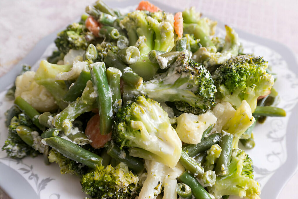 Steamed Mixed Vegetables with Sour Cream Recipe