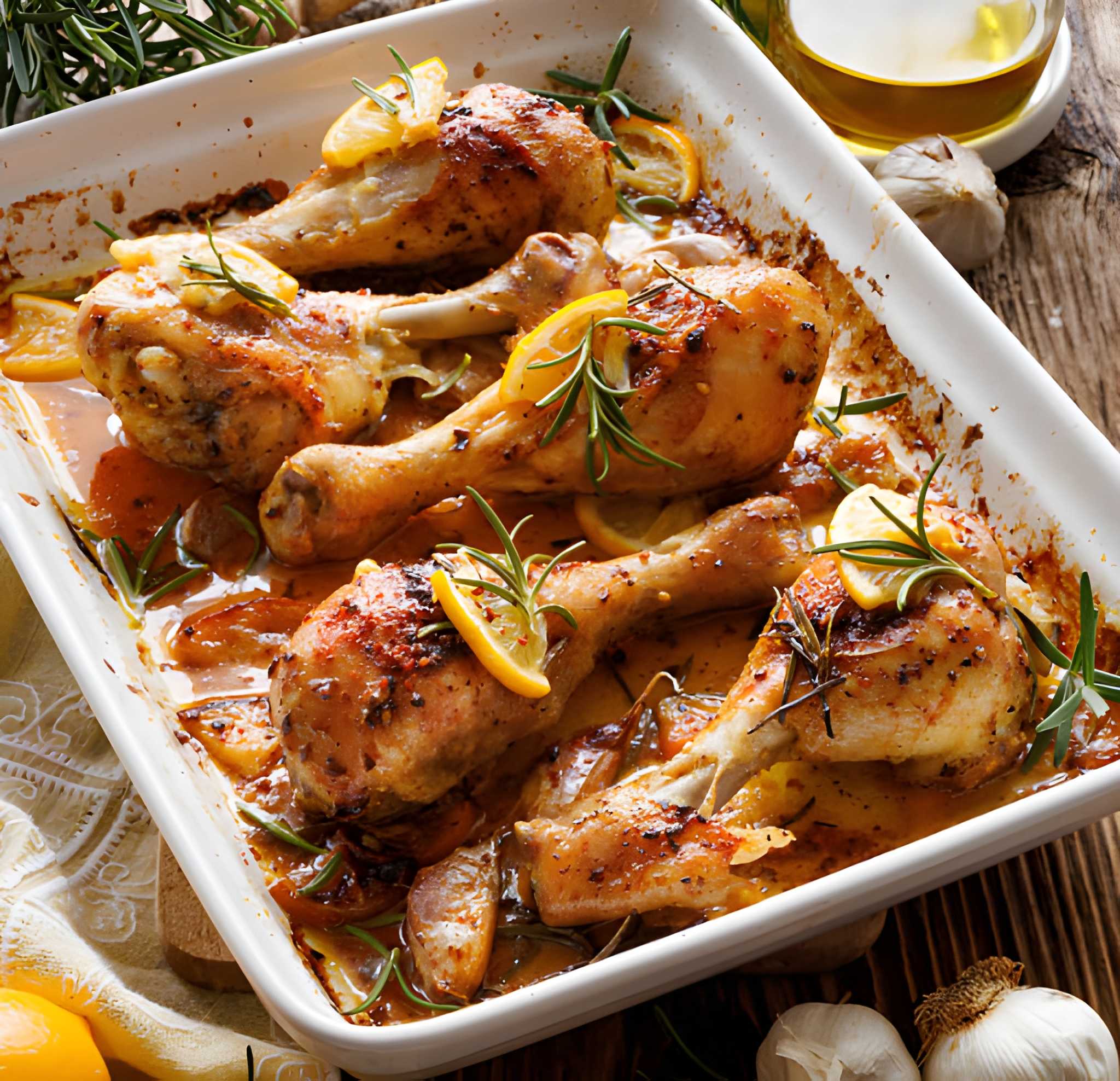 Lemon Garlic Roasted Chicken Legs Recipe